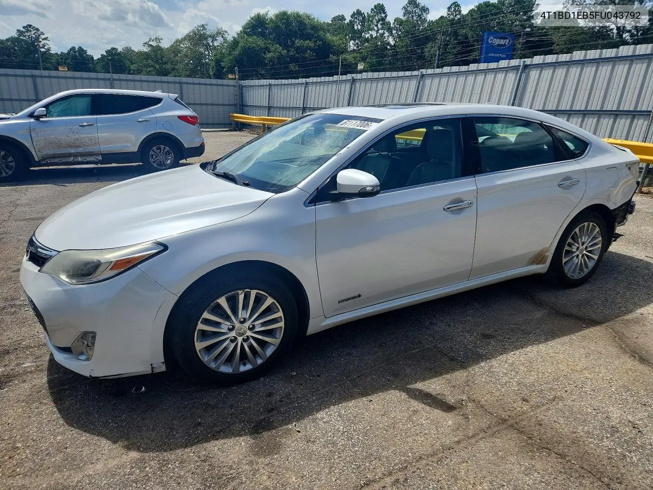 2015 Toyota Avalon Hybrid Limited VIN: 4T1BD1EB5FU043792 Lot: 61117006