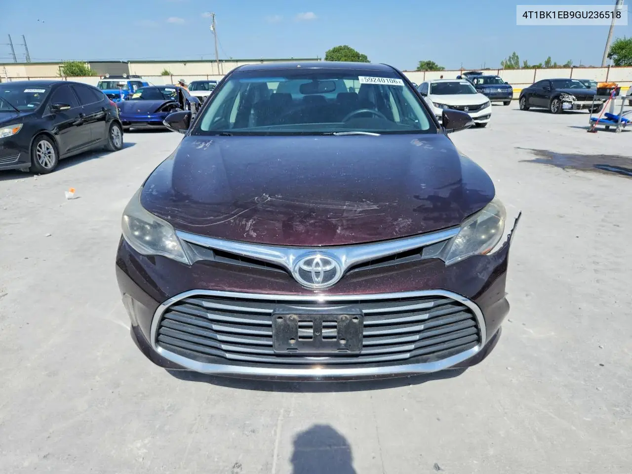 2016 Toyota Avalon Xle Premium VIN: 4T1BK1EB9GU236518 Lot: 59240106