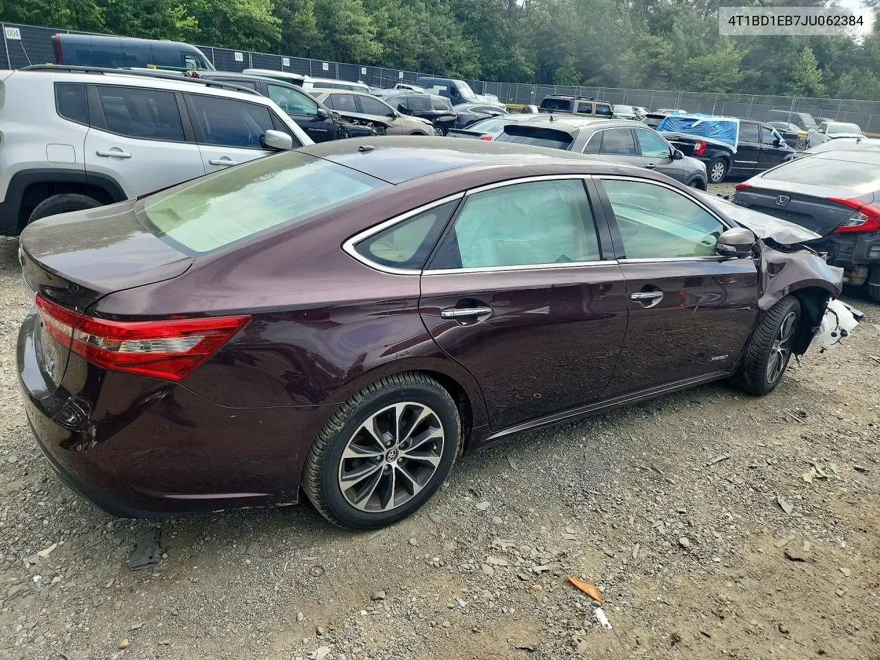 2018 Toyota Avalon Hybrid Xle Premium VIN: 4T1BD1EB7JU062384 Lot: 60653756