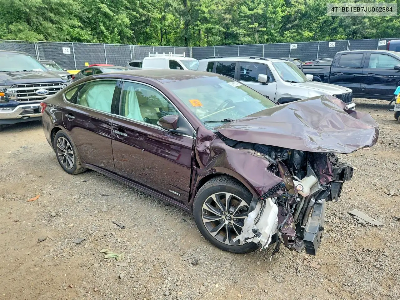 2018 Toyota Avalon Hybrid Xle Premium VIN: 4T1BD1EB7JU062384 Lot: 60653756