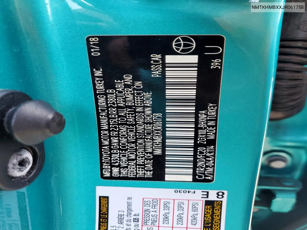2018 Toyota C-Hr Xle VIN: NMTKHMBXXJR061758 Lot: 56333096