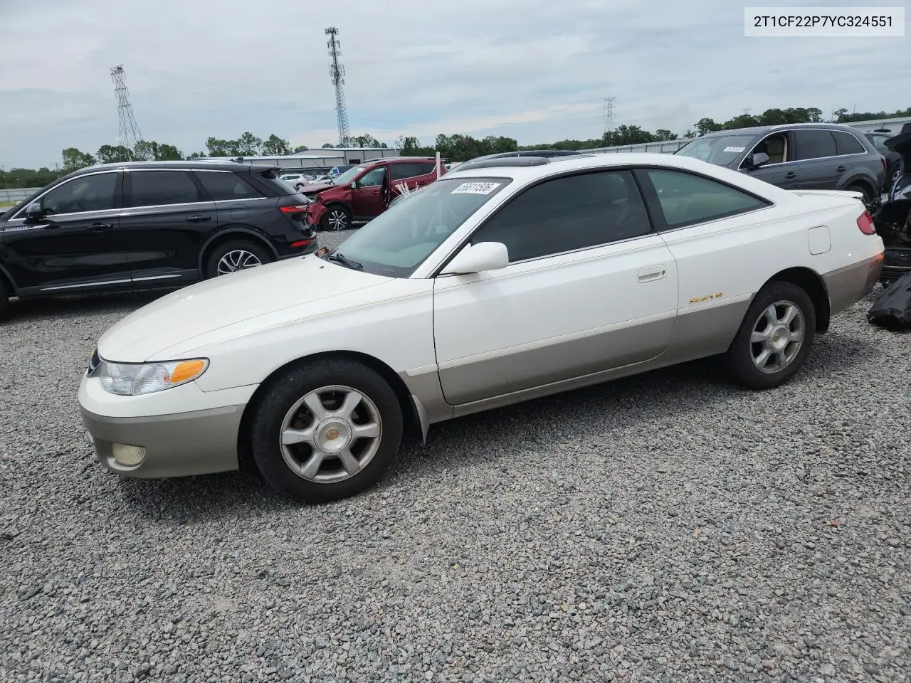 2000 Toyota Camry Solara Sle V6 VIN: 2T1CF22P7YC324551 Lot: 56811506