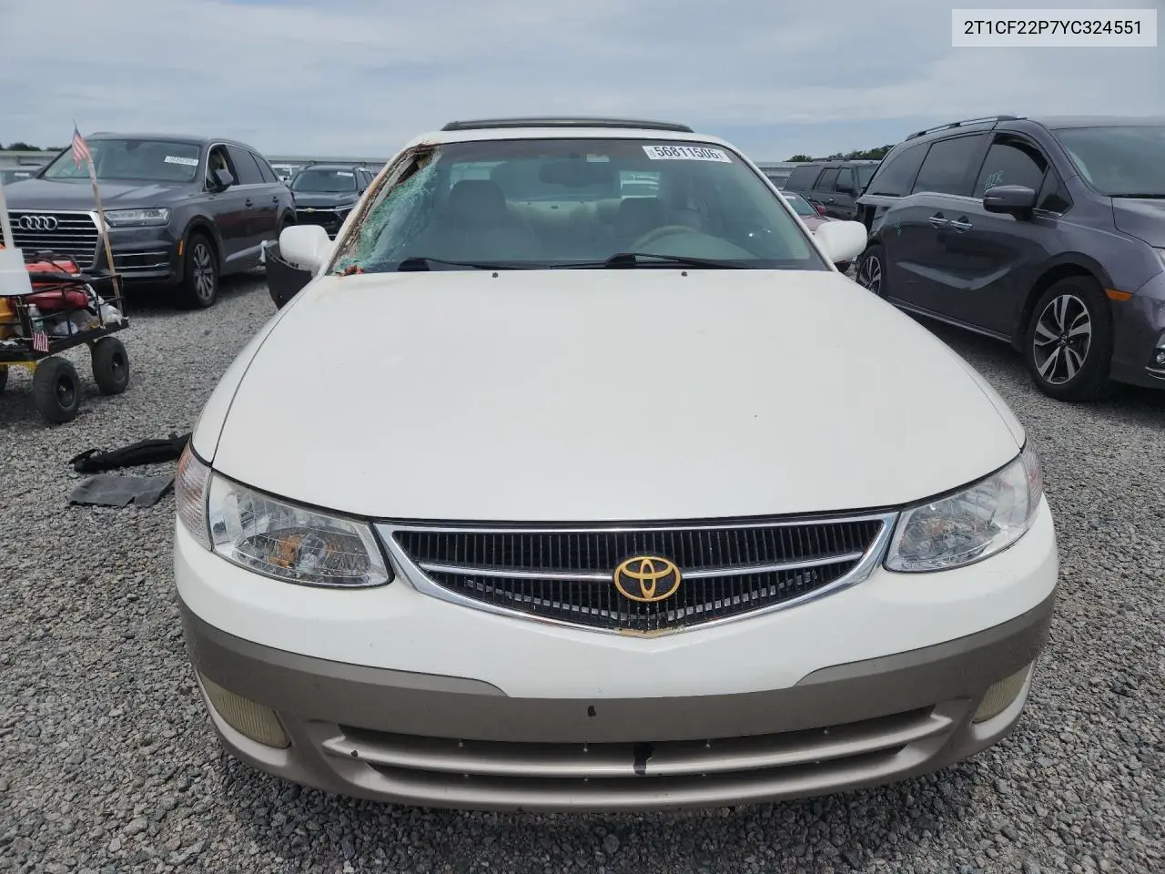 2000 Toyota Camry Solara Sle V6 VIN: 2T1CF22P7YC324551 Lot: 56811506