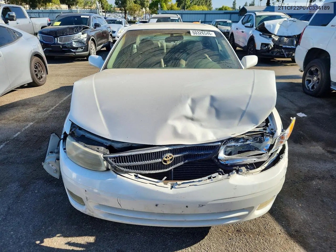 2000 Toyota Camry Solara Se V6 VIN: 2T1CF22P0YC334189 Lot: 60326546