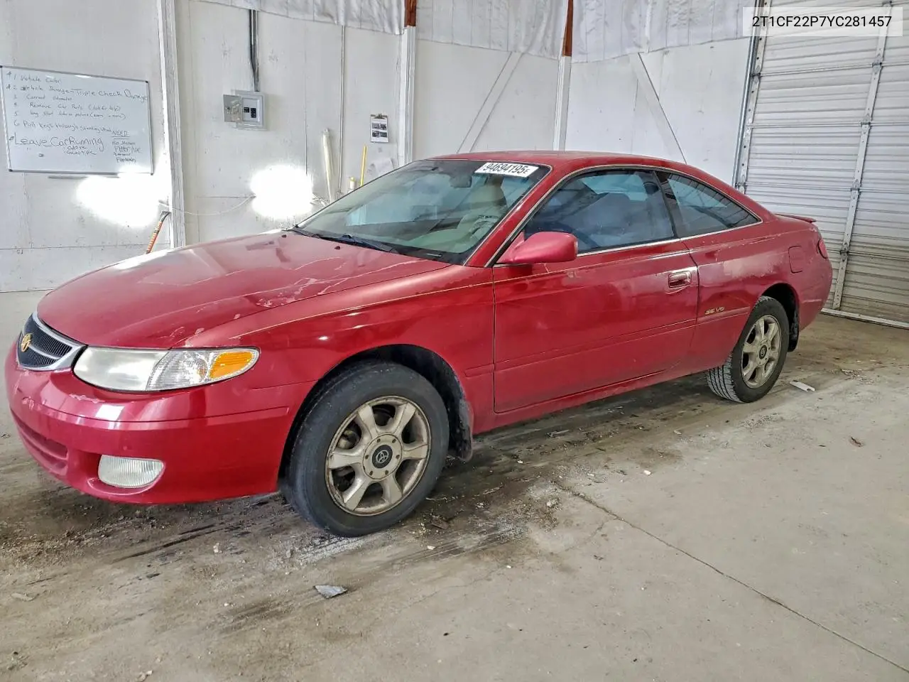 2T1CF22P7YC281457 2000 Toyota Camry Solara Se