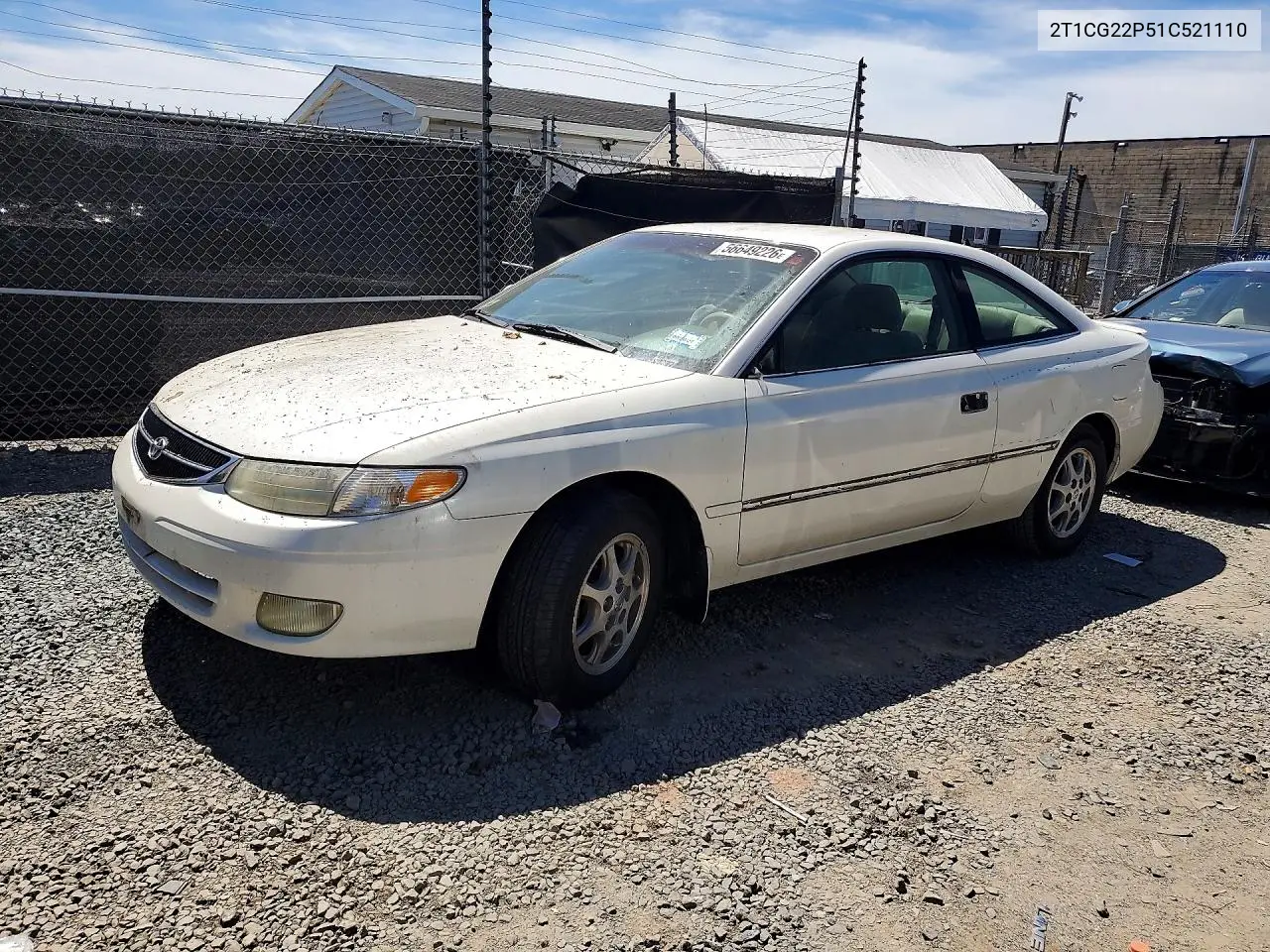 2001 Toyota Camry Solara Se VIN: 2T1CG22P51C521110 Lot: 56649226