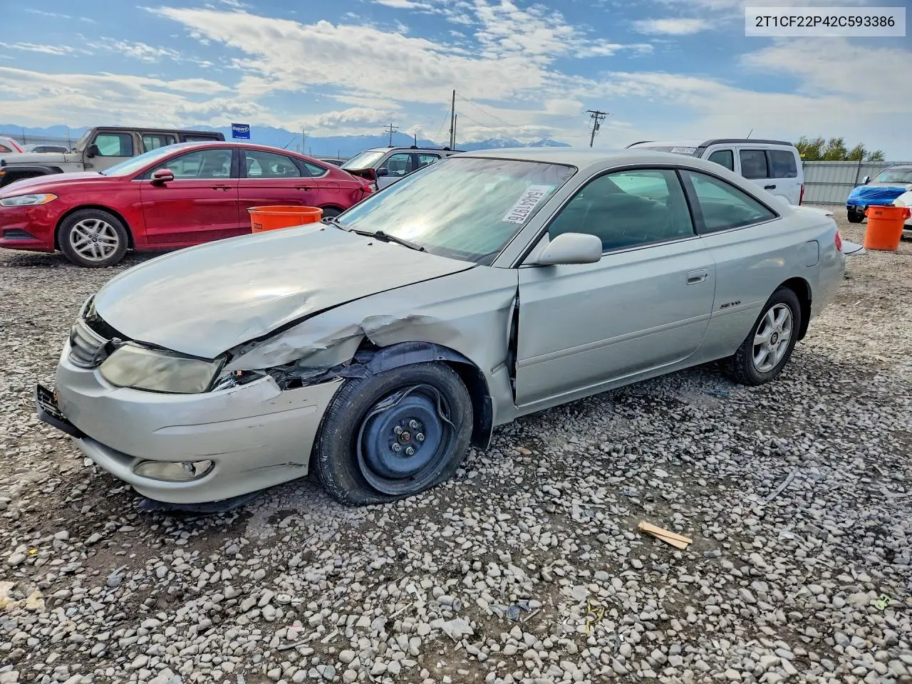 2002 Toyota Camry Solara Se V6 VIN: 2T1CF22P42C593386 Lot: 54841976