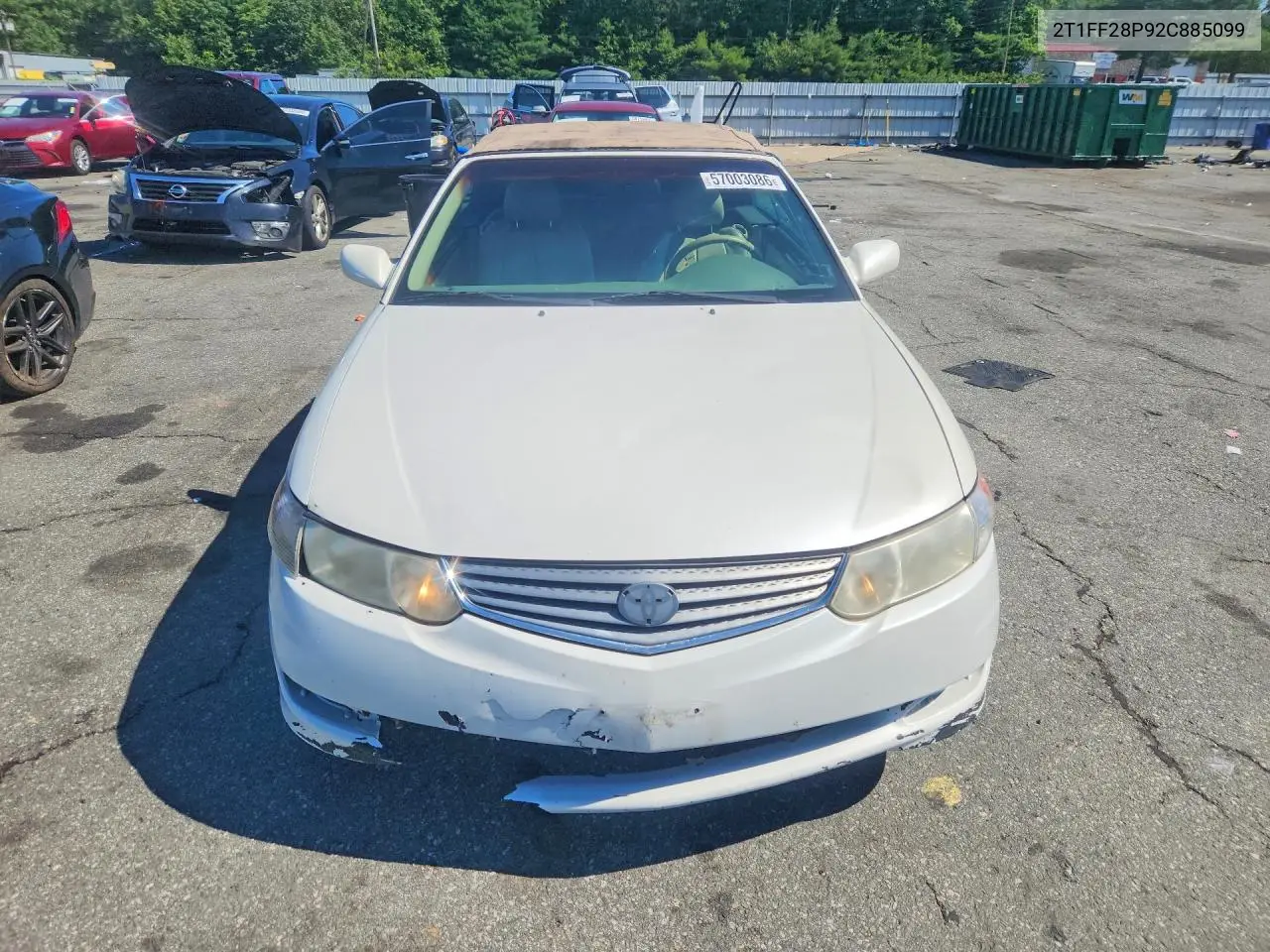 2002 Toyota Camry Solara Se V6 VIN: 2T1FF28P92C885099 Lot: 57003086