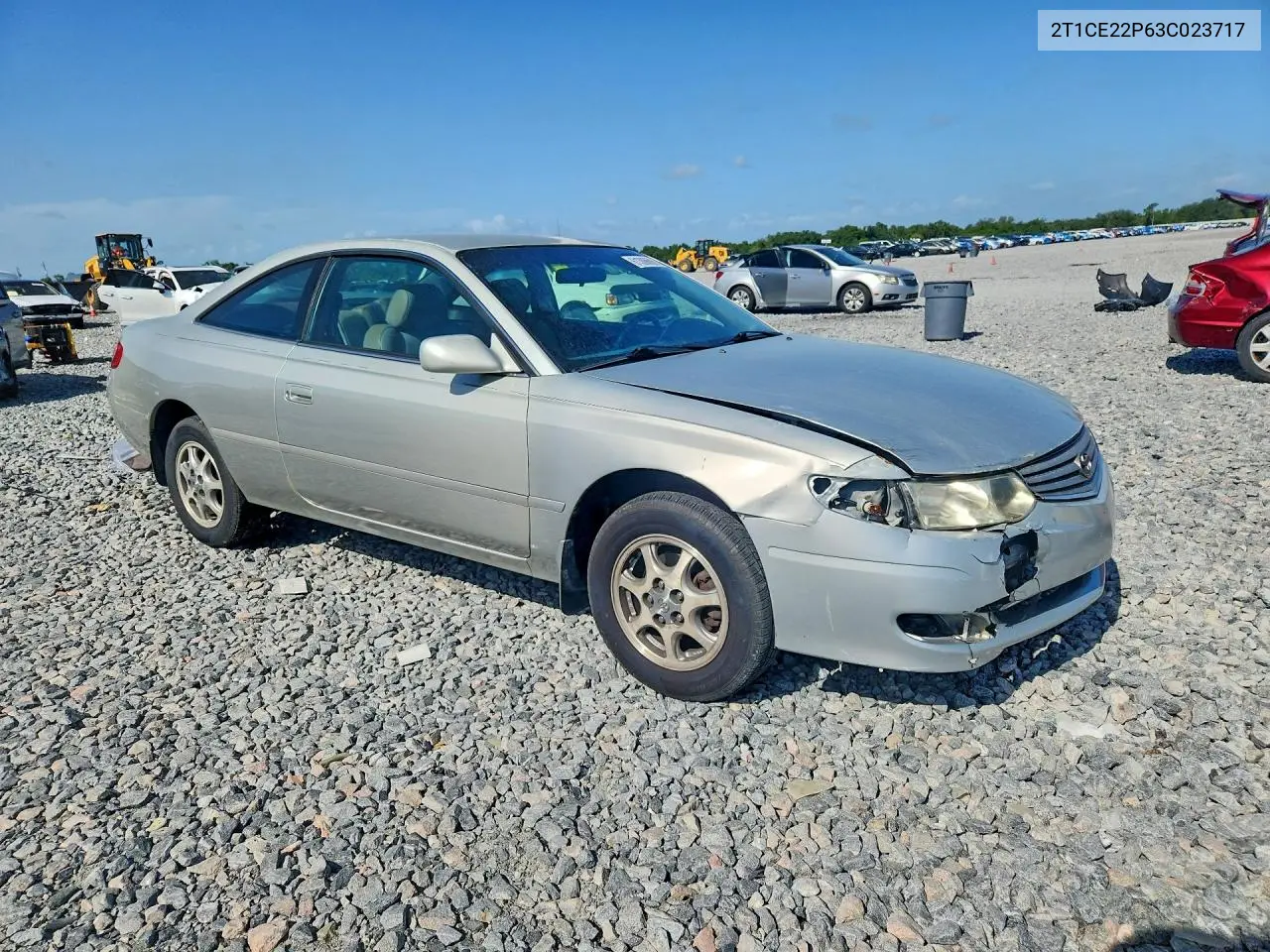 2003 Toyota Camry Solara Se VIN: 2T1CE22P63C023717 Lot: 61306606