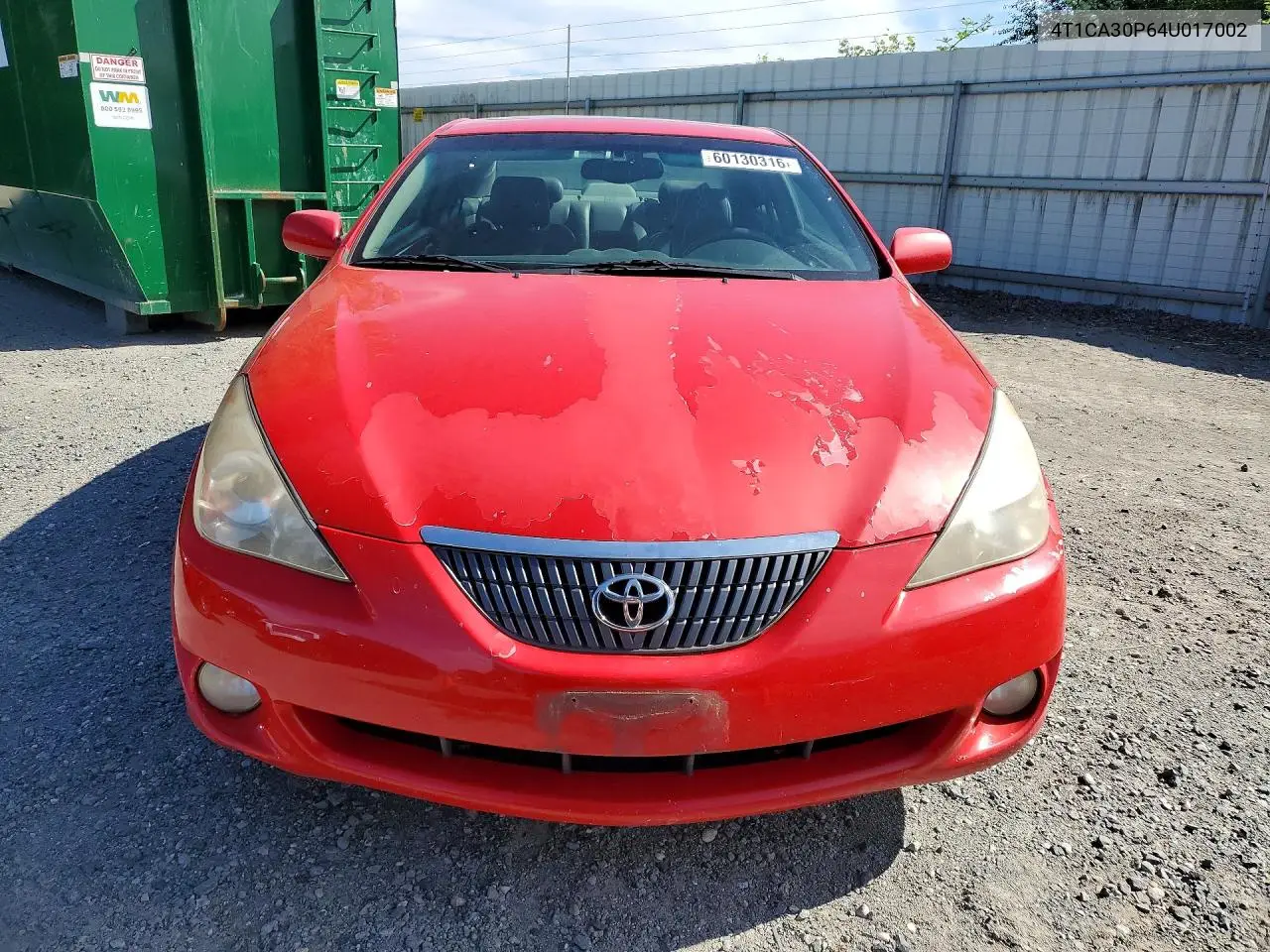 2004 Toyota Camry Solara Sle V6 VIN: 4T1CA30P64U017002 Lot: 60130316