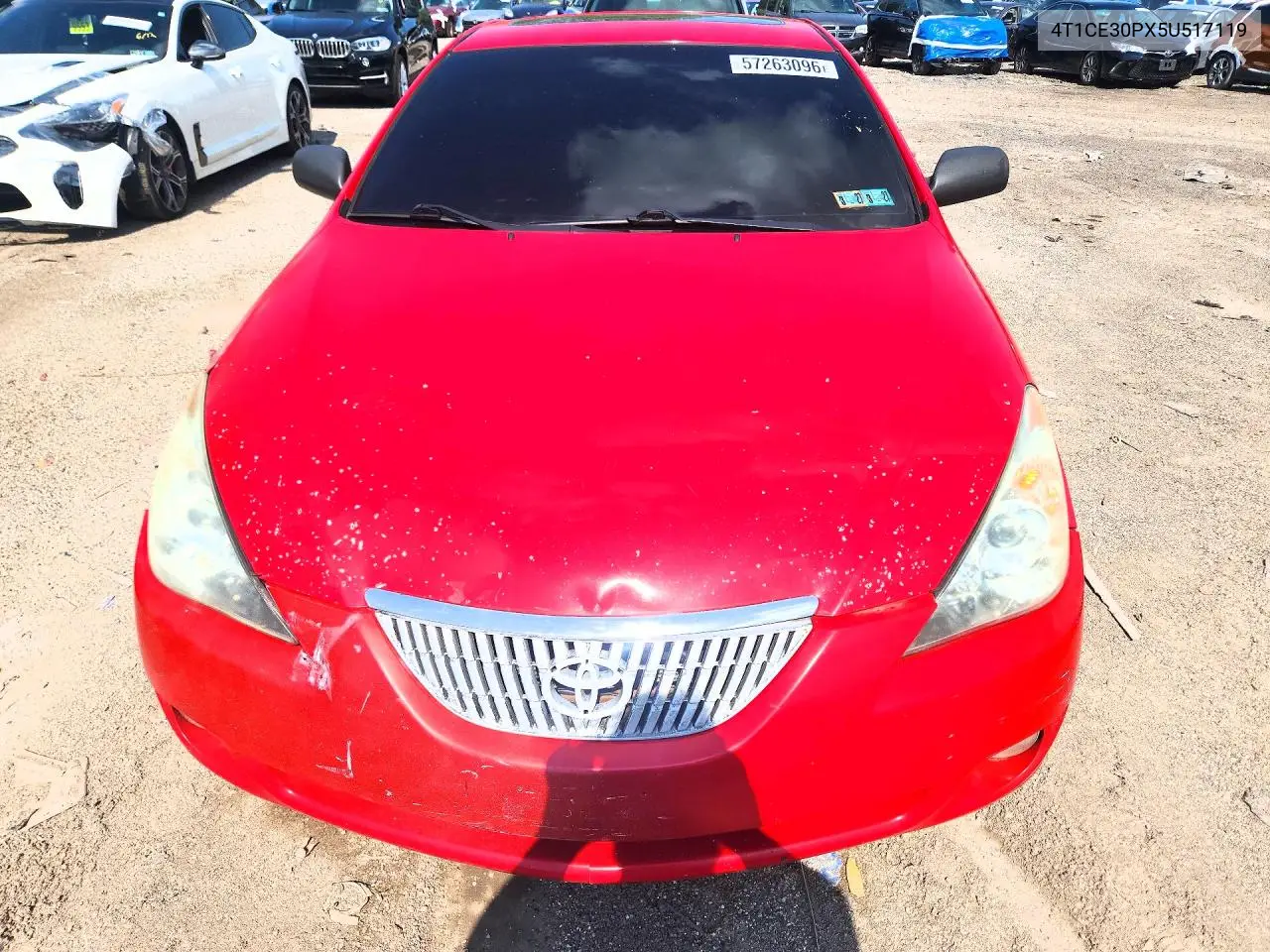 2005 Toyota Camry Solara Sle VIN: 4T1CE30PX5U517119 Lot: 57263096