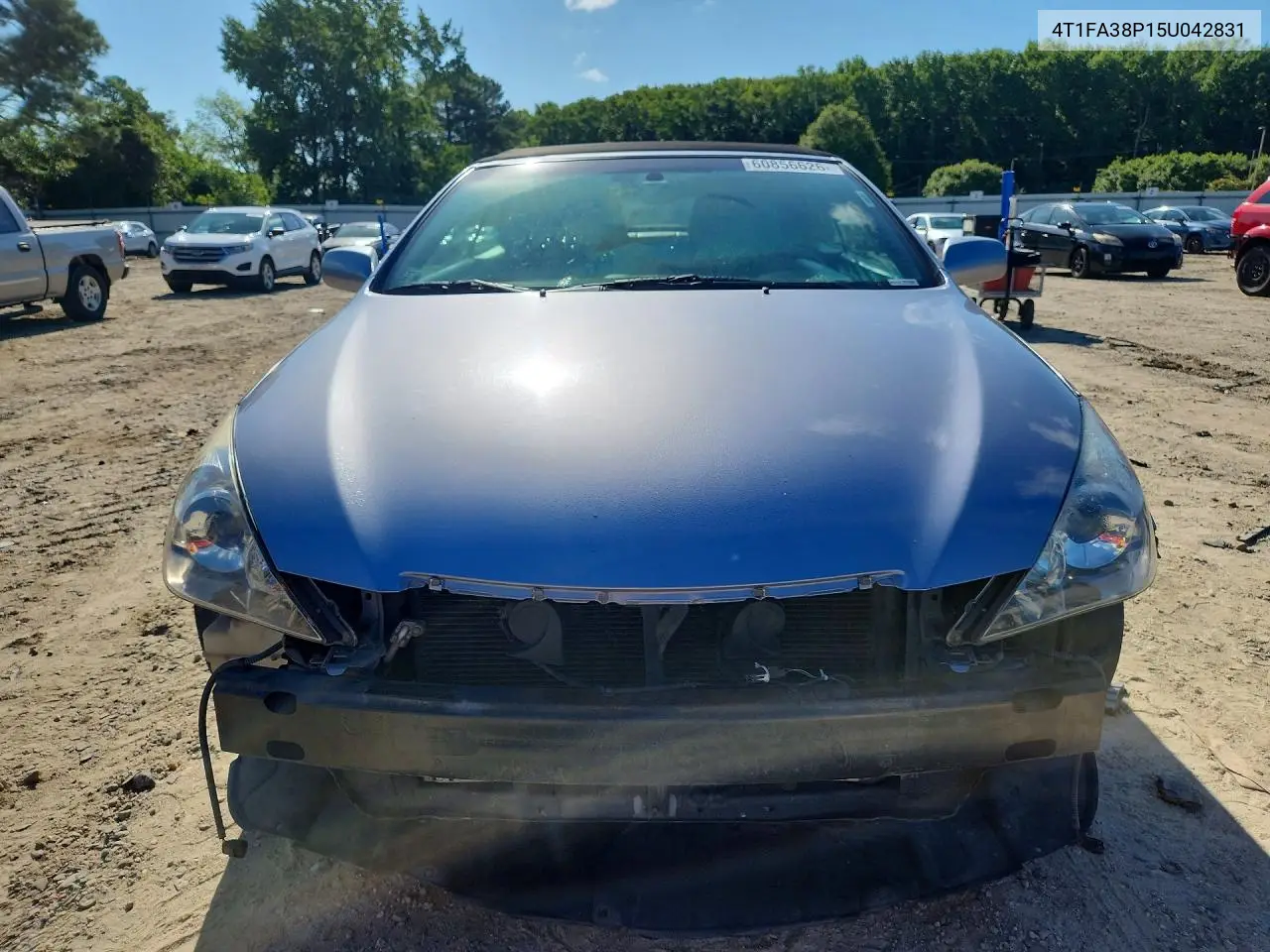 2005 Toyota Camry Solara Sle V6 VIN: 4T1FA38P15U042831 Lot: 60856626