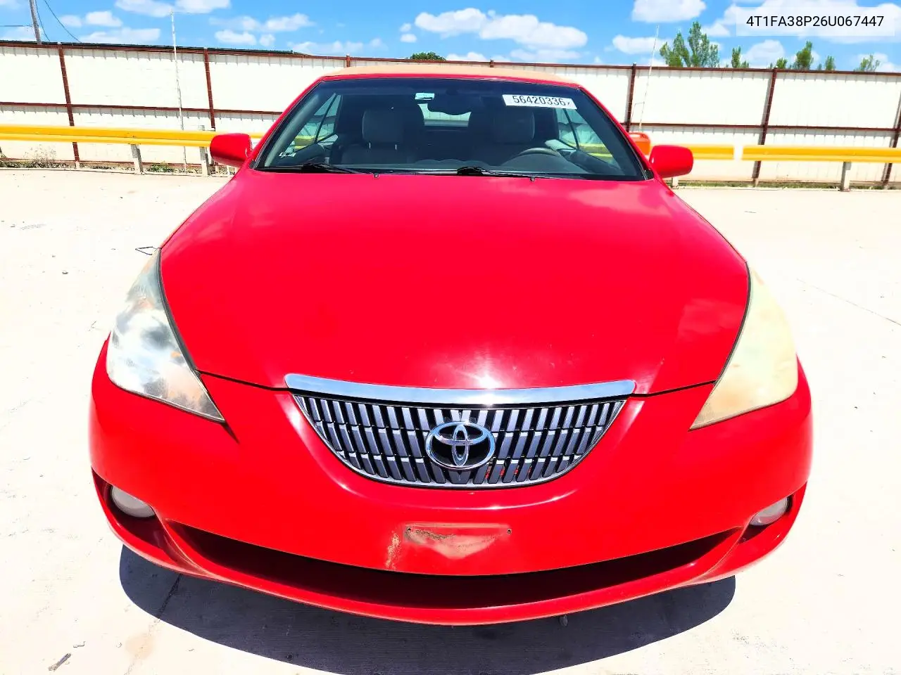 2006 Toyota Camry Solara Sle V6 VIN: 4T1FA38P26U067447 Lot: 56420336