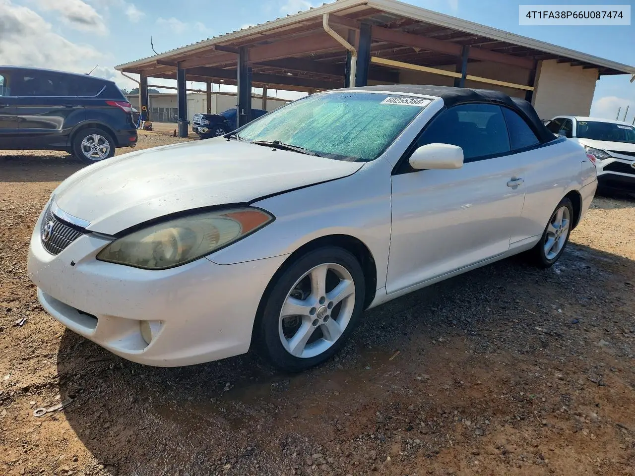 2006 Toyota Camry Solara Se V6 VIN: 4T1FA38P66U087474 Lot: 60255386