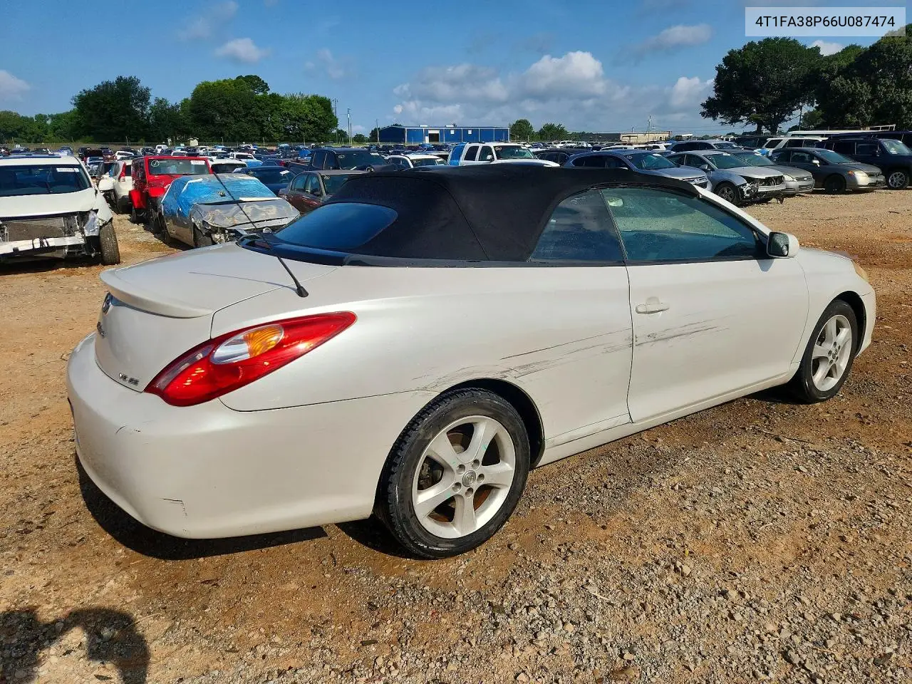 2006 Toyota Camry Solara Se V6 VIN: 4T1FA38P66U087474 Lot: 60255386
