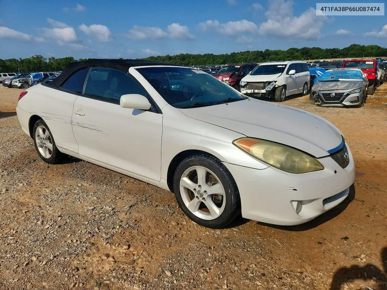 2006 Toyota Camry Solara Se V6 VIN: 4T1FA38P66U087474 Lot: 60255386