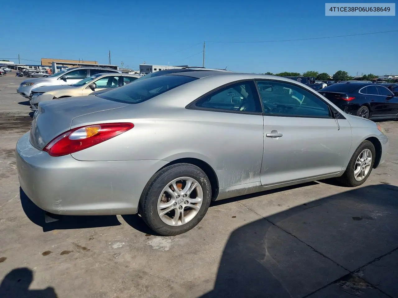 2006 Toyota Camry Solara Se VIN: 4T1CE38P06U638649 Lot: 60686376