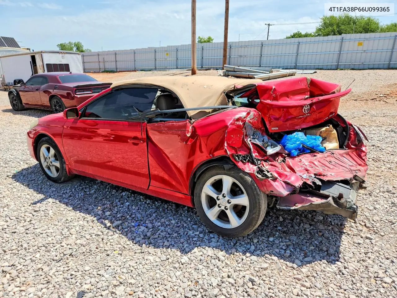 2006 Toyota Camry Solara Sle V6 VIN: 4T1FA38P66U099365 Lot: 85984285