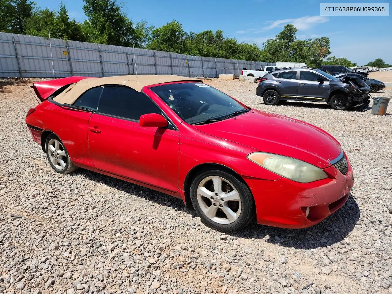 2006 Toyota Camry Solara Sle V6 VIN: 4T1FA38P66U099365 Lot: 85984285