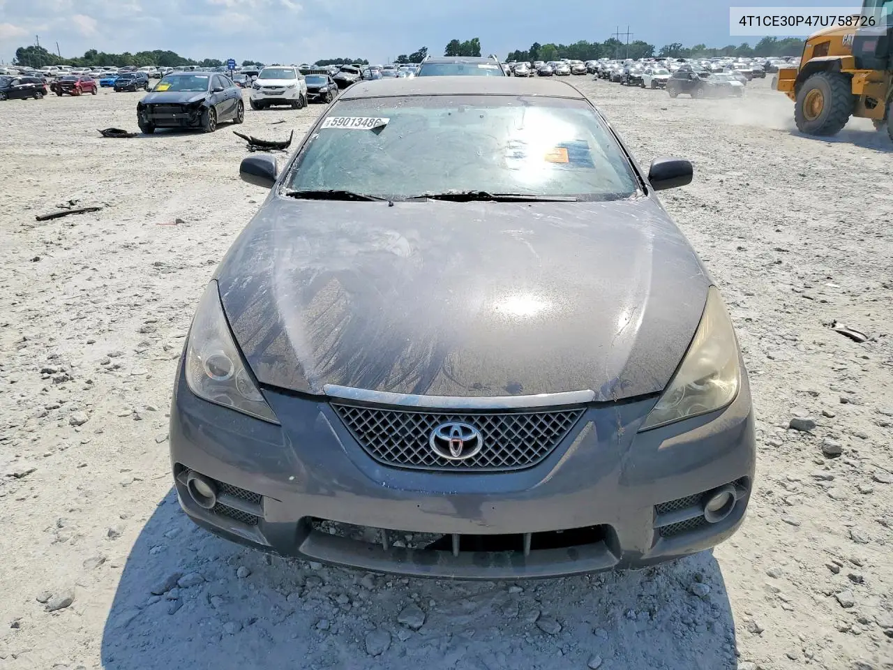 2007 Toyota Camry Solara Se VIN: 4T1CE30P47U758726 Lot: 59013486