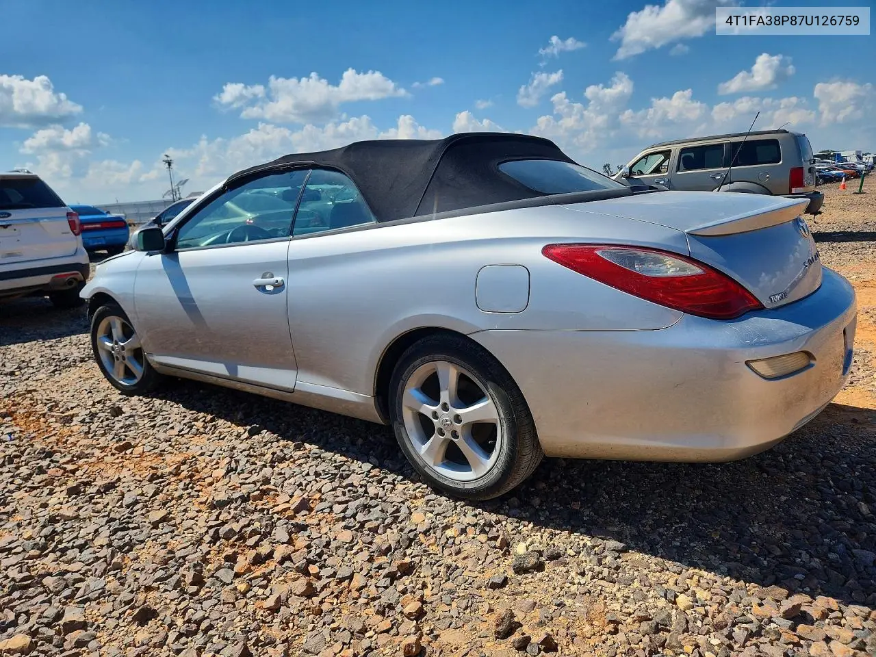 2007 Toyota Camry Solara Sle V6 VIN: 4T1FA38P87U126759 Lot: 59152096