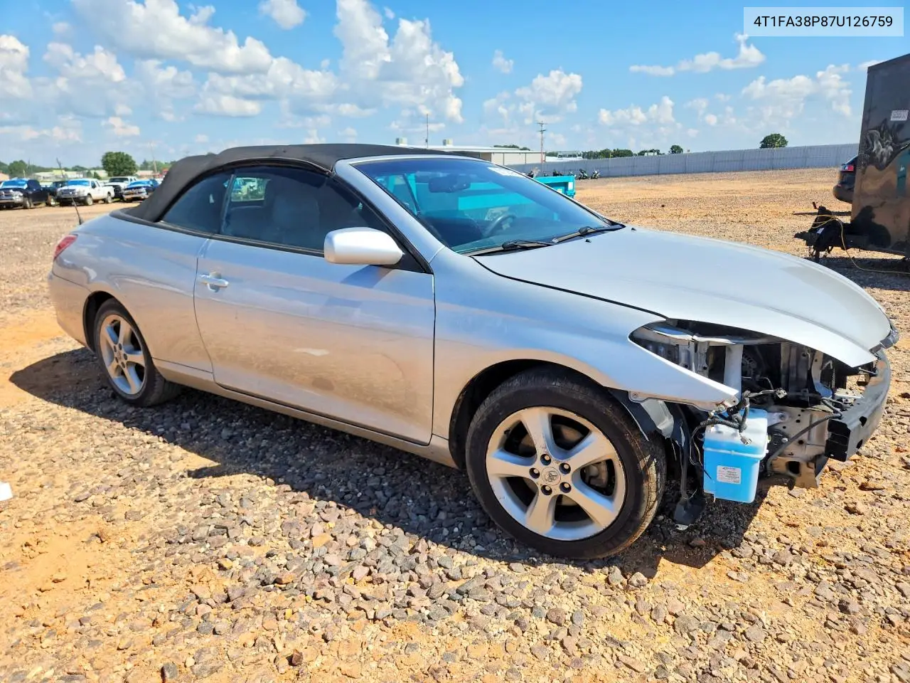 2007 Toyota Camry Solara Sle V6 VIN: 4T1FA38P87U126759 Lot: 59152096