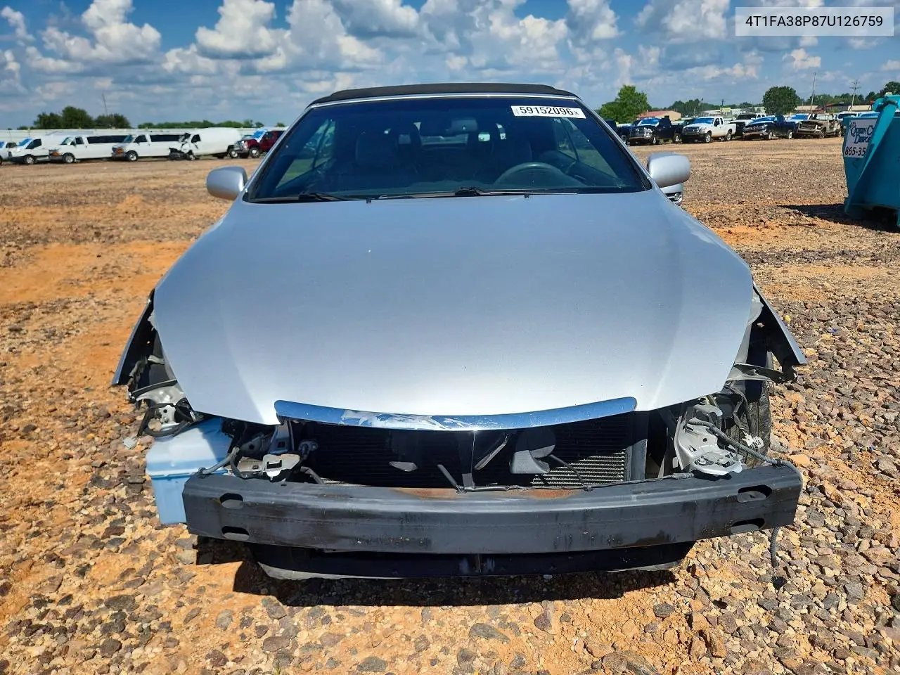 2007 Toyota Camry Solara Sle V6 VIN: 4T1FA38P87U126759 Lot: 59152096