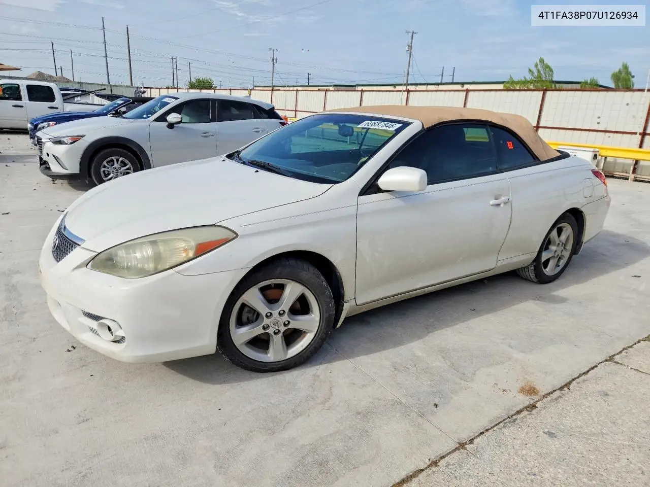 2007 Toyota Camry Solara Sle V6 VIN: 4T1FA38P07U126934 Lot: 60887846