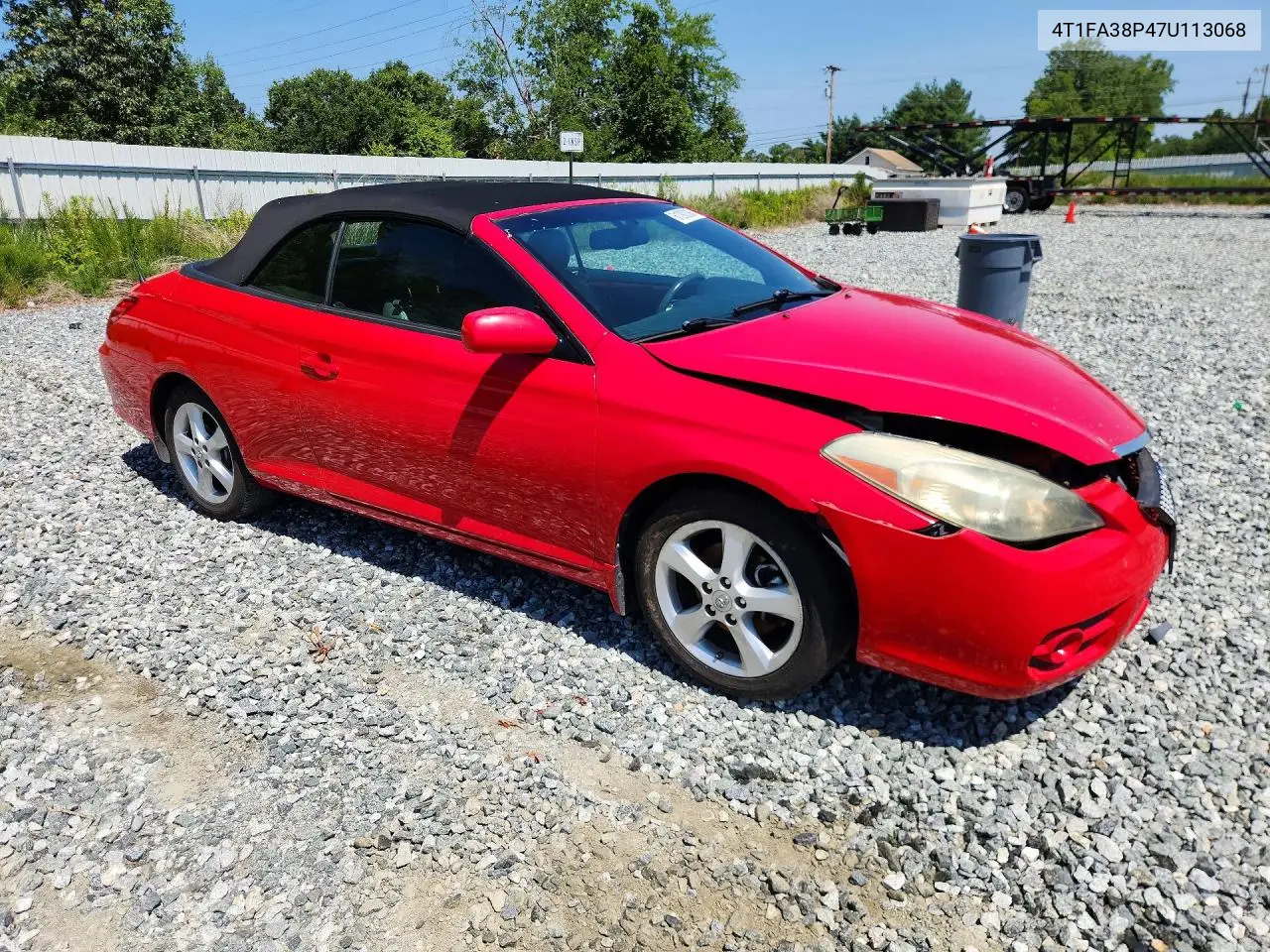 2007 Toyota Camry Solara Sle V6 VIN: 4T1FA38P47U113068 Lot: 61090306