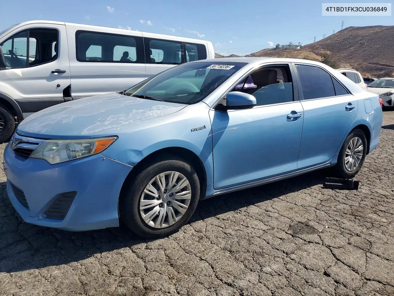2012 Toyota Camry Hybrid Le VIN: 4T1BD1FK3CU036849 Lot: 56719236