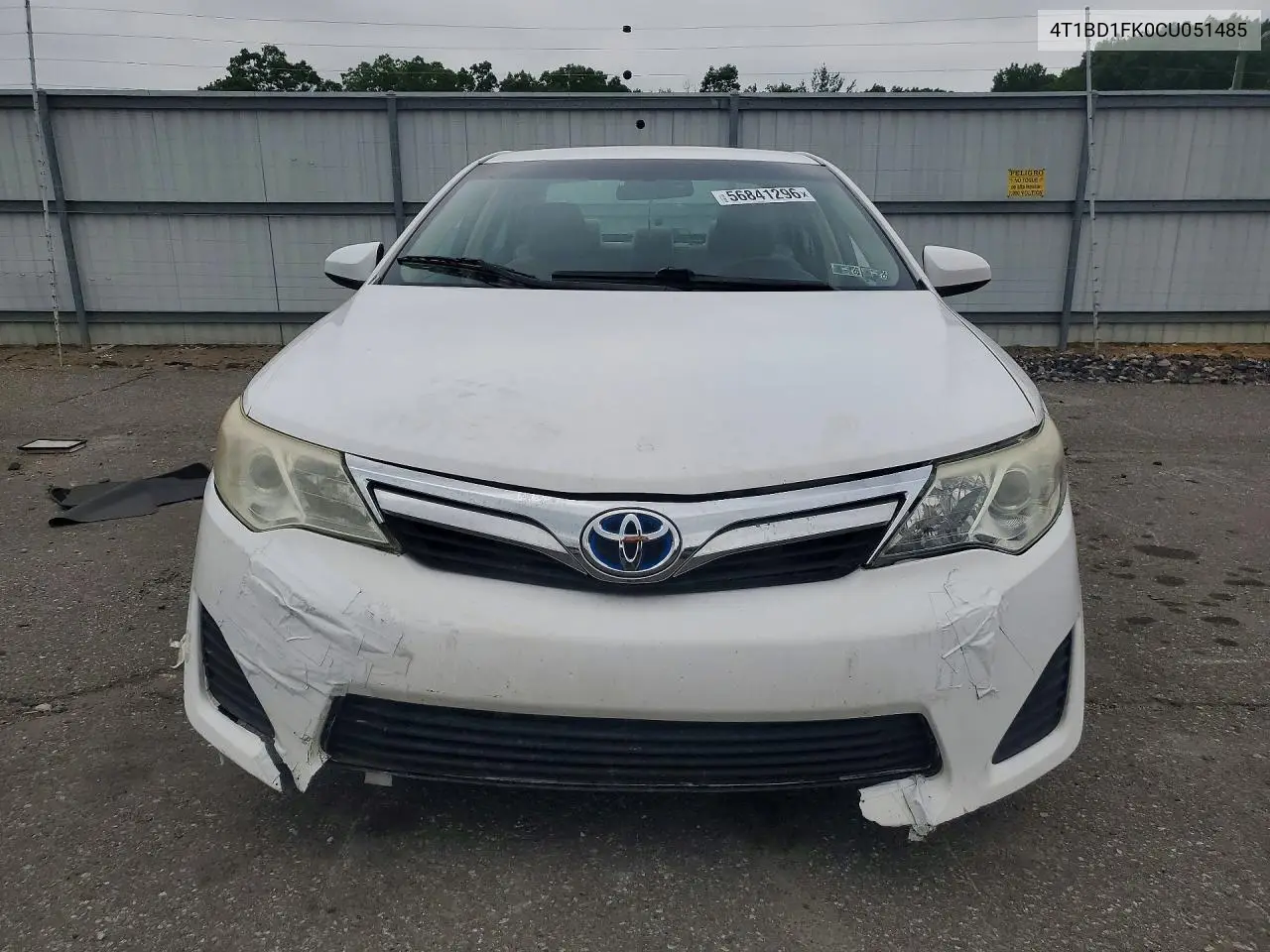 2012 Toyota Camry Hybrid Le VIN: 4T1BD1FK0CU051485 Lot: 56841296