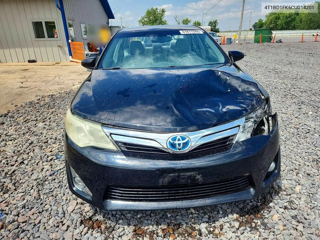 2012 Toyota Camry Hybrid Xle VIN: 4T1BD1FK6CU014201 Lot: 61811346