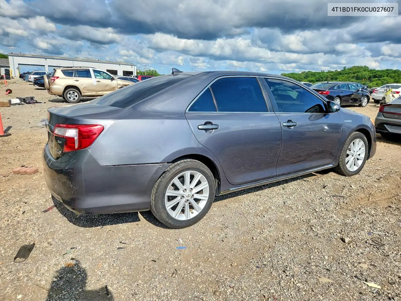 2012 Toyota Camry Hybrid Xle VIN: 4T1BD1FK0CU027607 Lot: 62029126