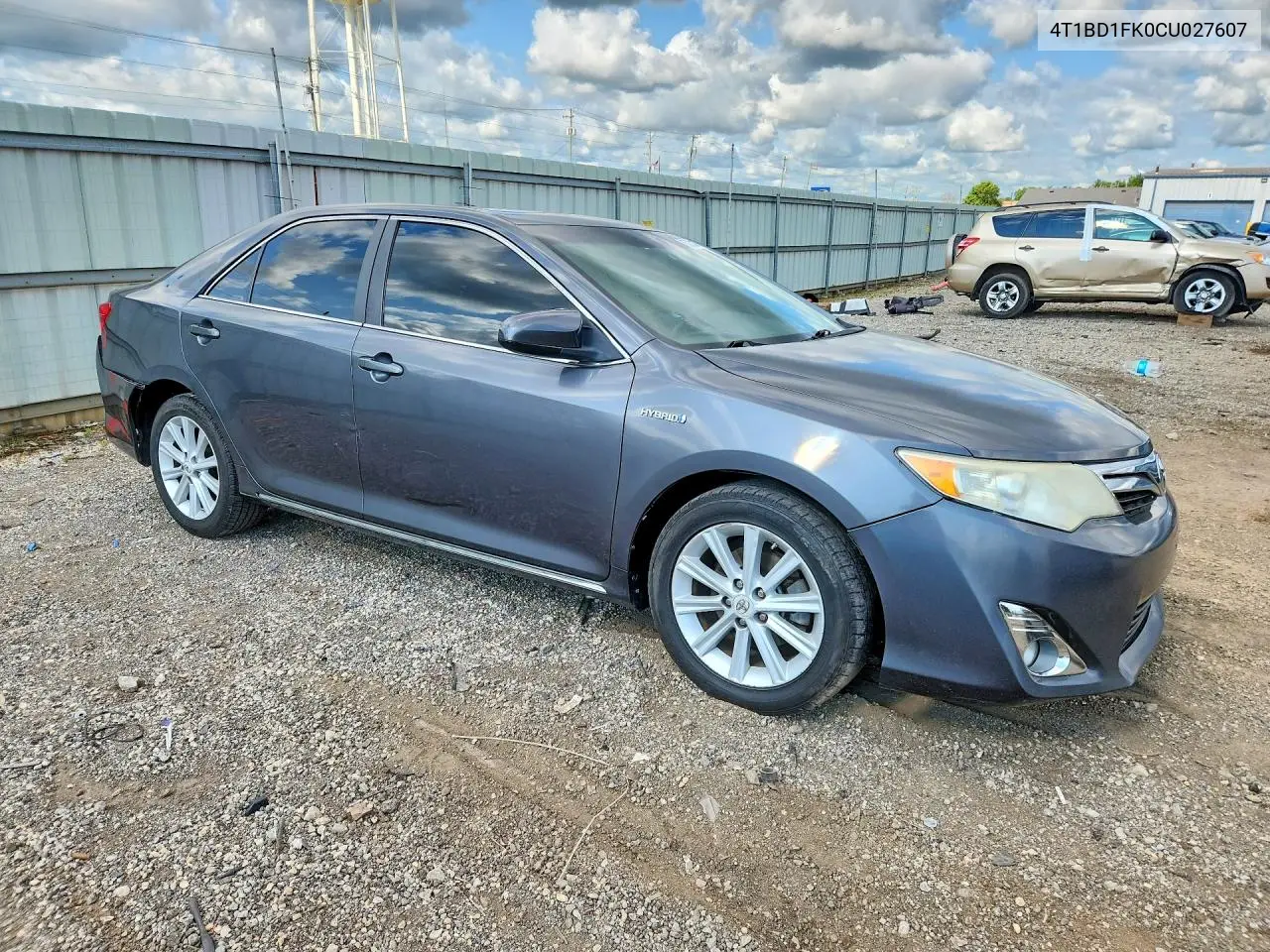 2012 Toyota Camry Hybrid Xle VIN: 4T1BD1FK0CU027607 Lot: 62029126