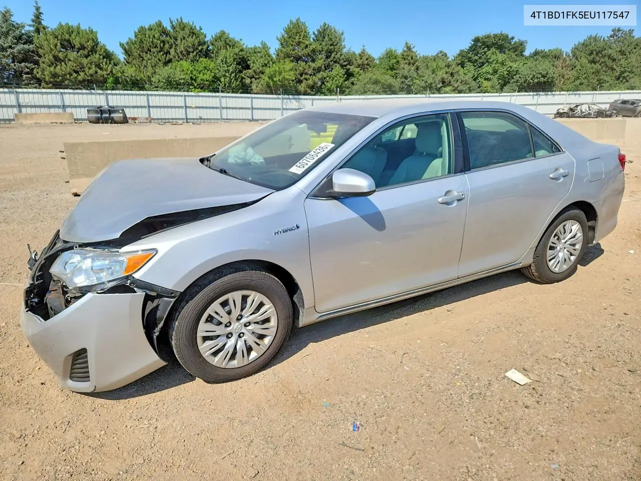 2014 Toyota Camry Hybrid Le VIN: 4T1BD1FK5EU117547 Lot: 60706436