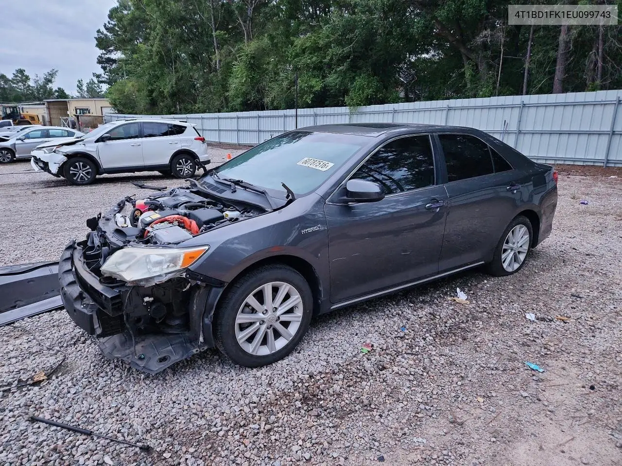 2014 Toyota Camry Hybrid Xle VIN: 4T1BD1FK1EU099743 Lot: 60787516