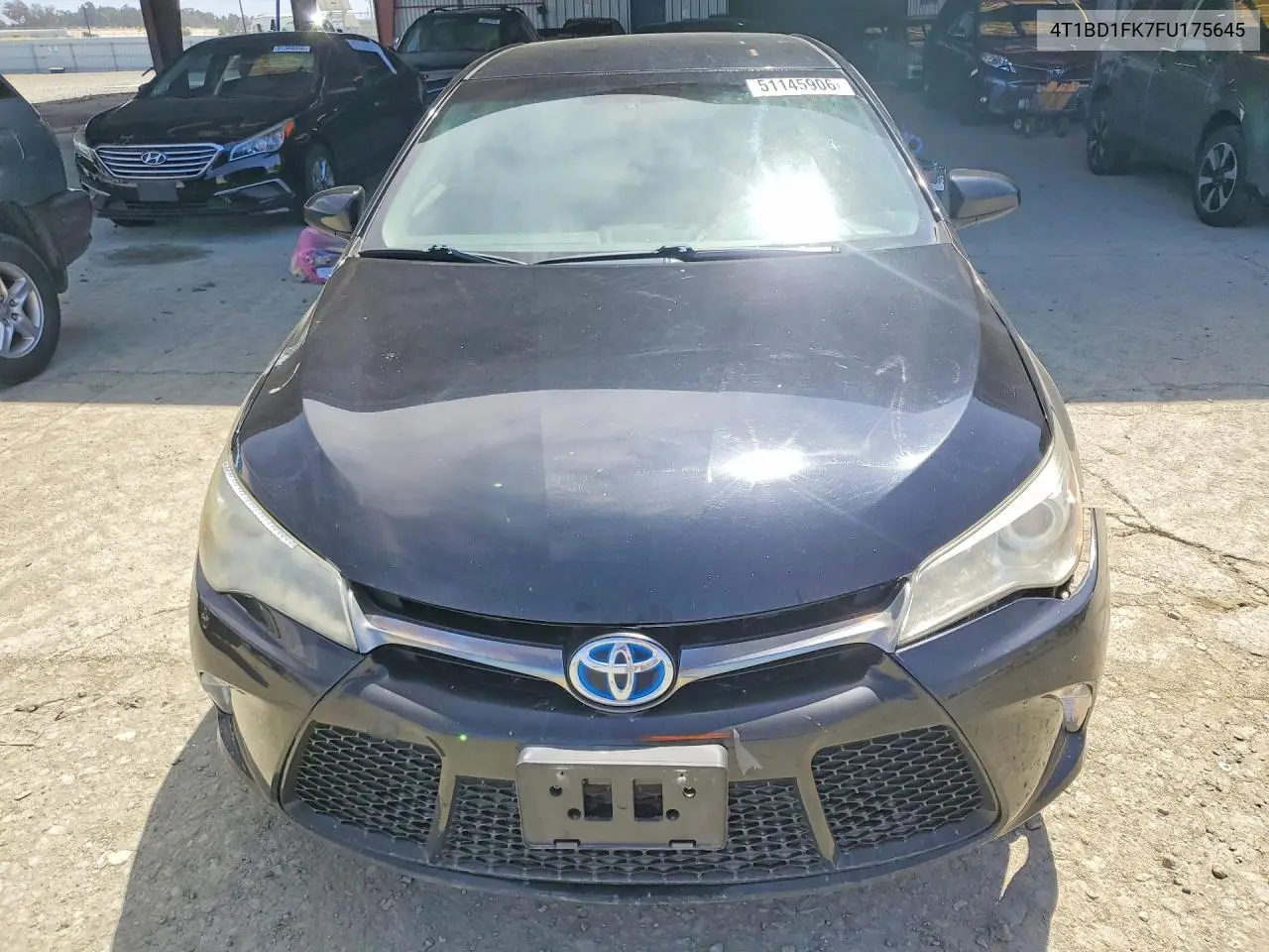 2015 Toyota Camry Hybrid Se VIN: 4T1BD1FK7FU175645 Lot: 51145906