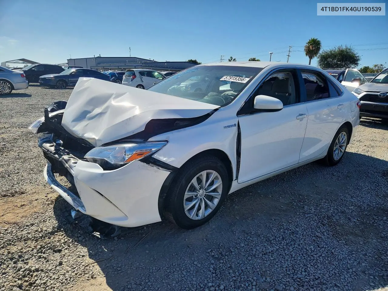 2016 Toyota Camry Hybrid Le VIN: 4T1BD1FK4GU190539 Lot: 57915356