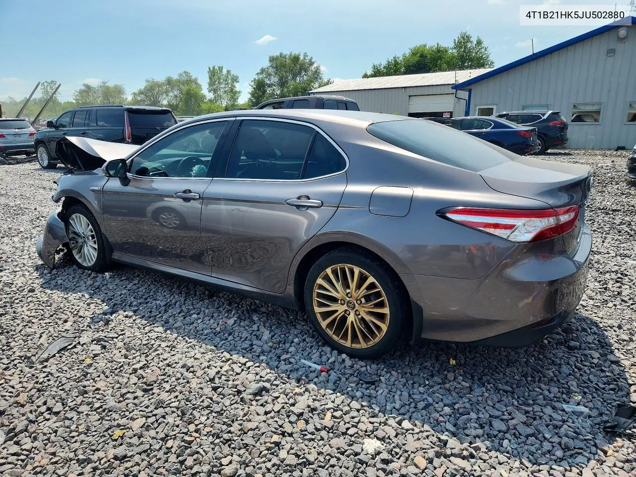 2018 Toyota Camry Hybrid Xle VIN: 4T1B21HK5JU502880 Lot: 60491456
