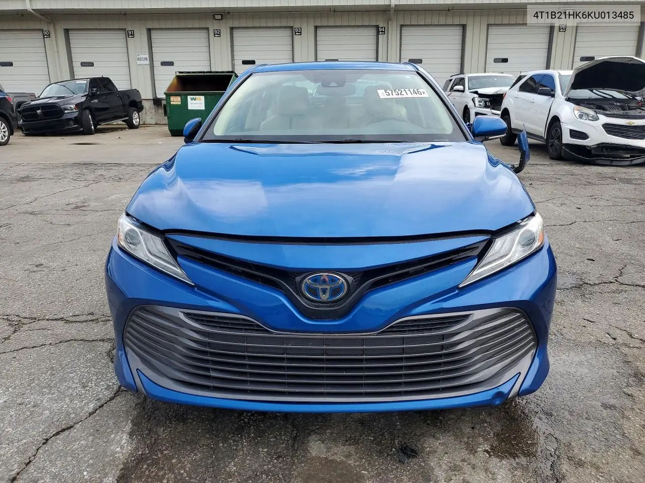 2019 Toyota Camry Hybrid Xle VIN: 4T1B21HK6KU013485 Lot: 57521146