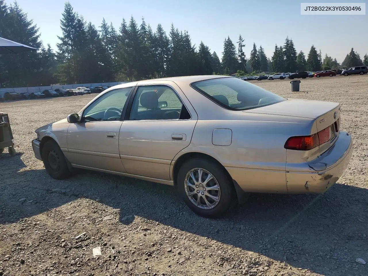 2000 Toyota Camry Le VIN: JT2BG22K3Y0530496 Lot: 62142796