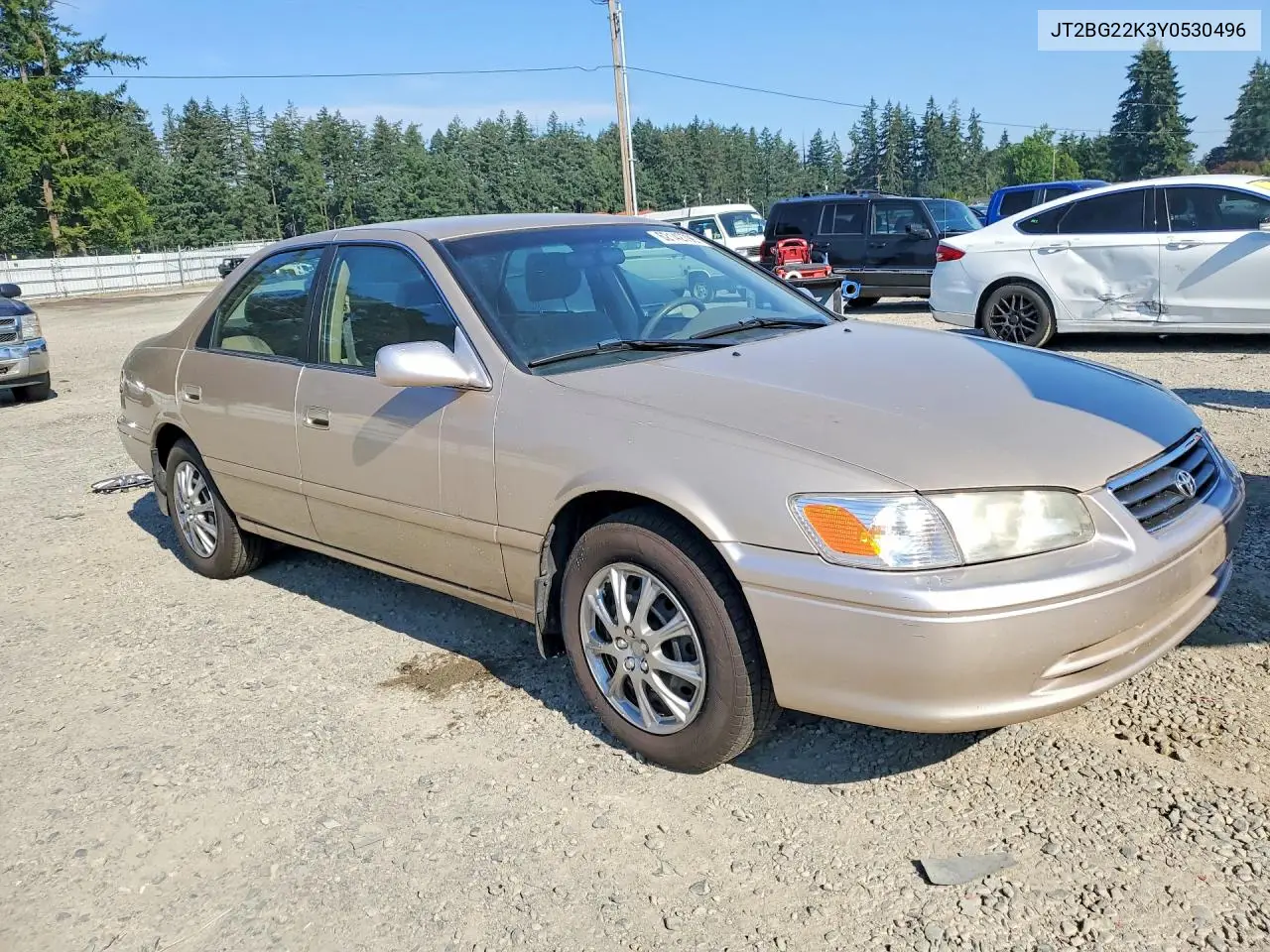 2000 Toyota Camry Le VIN: JT2BG22K3Y0530496 Lot: 62142796