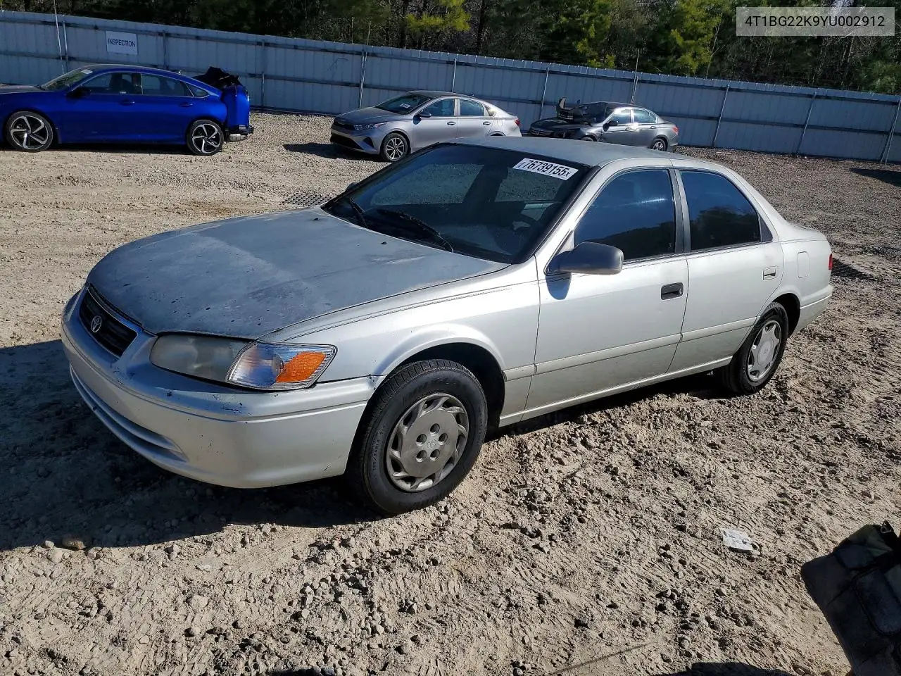 2000 Toyota Camry Ce VIN: 4T1BG22K9YU002912 Lot: 76739155