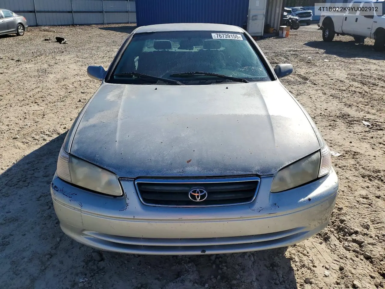 2000 Toyota Camry Ce VIN: 4T1BG22K9YU002912 Lot: 76739155