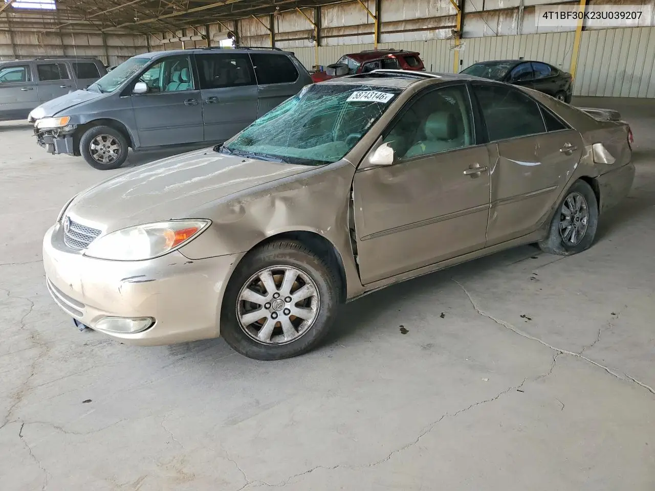 2003 Toyota Camry Xle V6 VIN: 4T1BF30K23U039207 Lot: 58743146