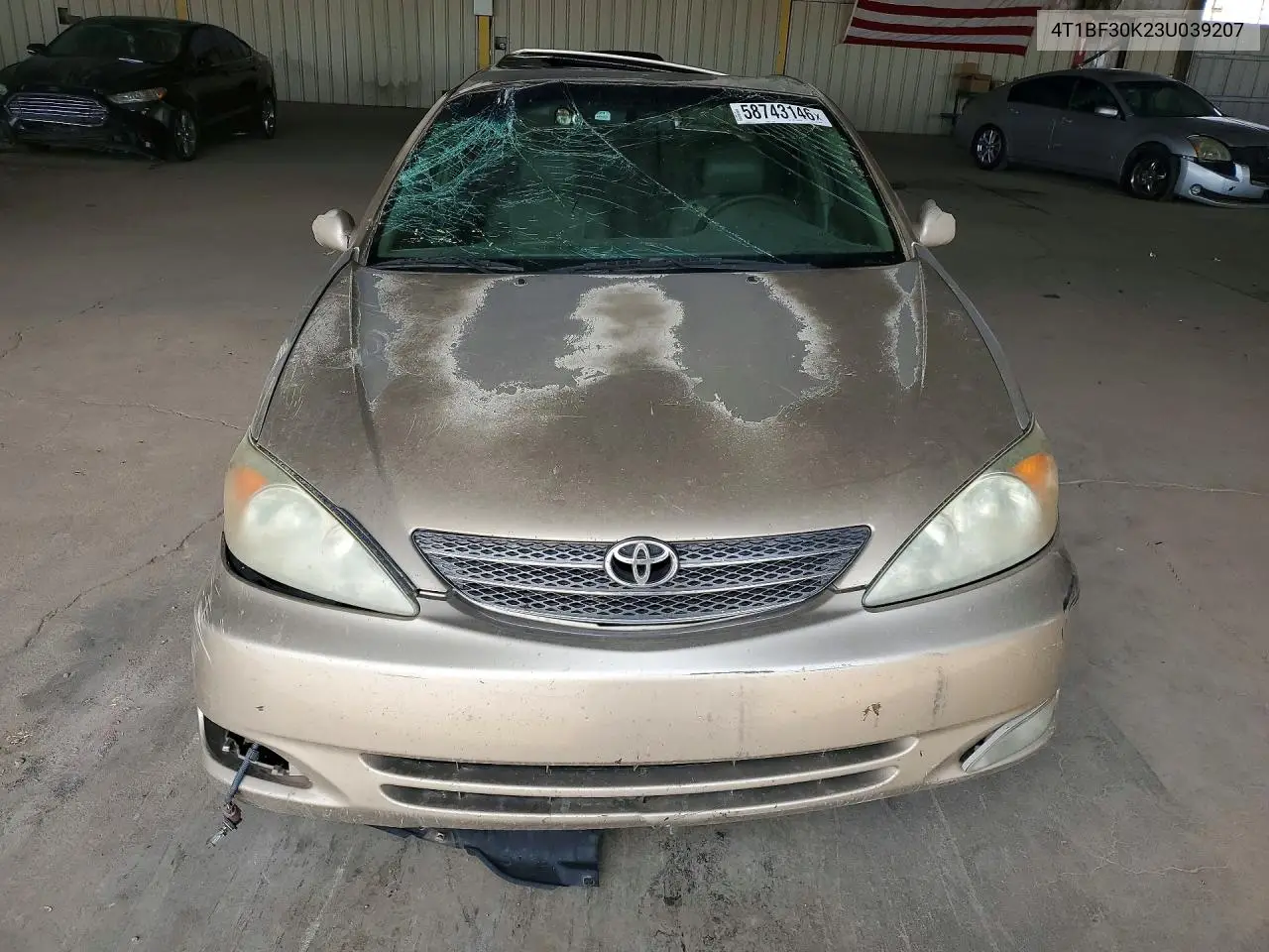 2003 Toyota Camry Xle V6 VIN: 4T1BF30K23U039207 Lot: 58743146