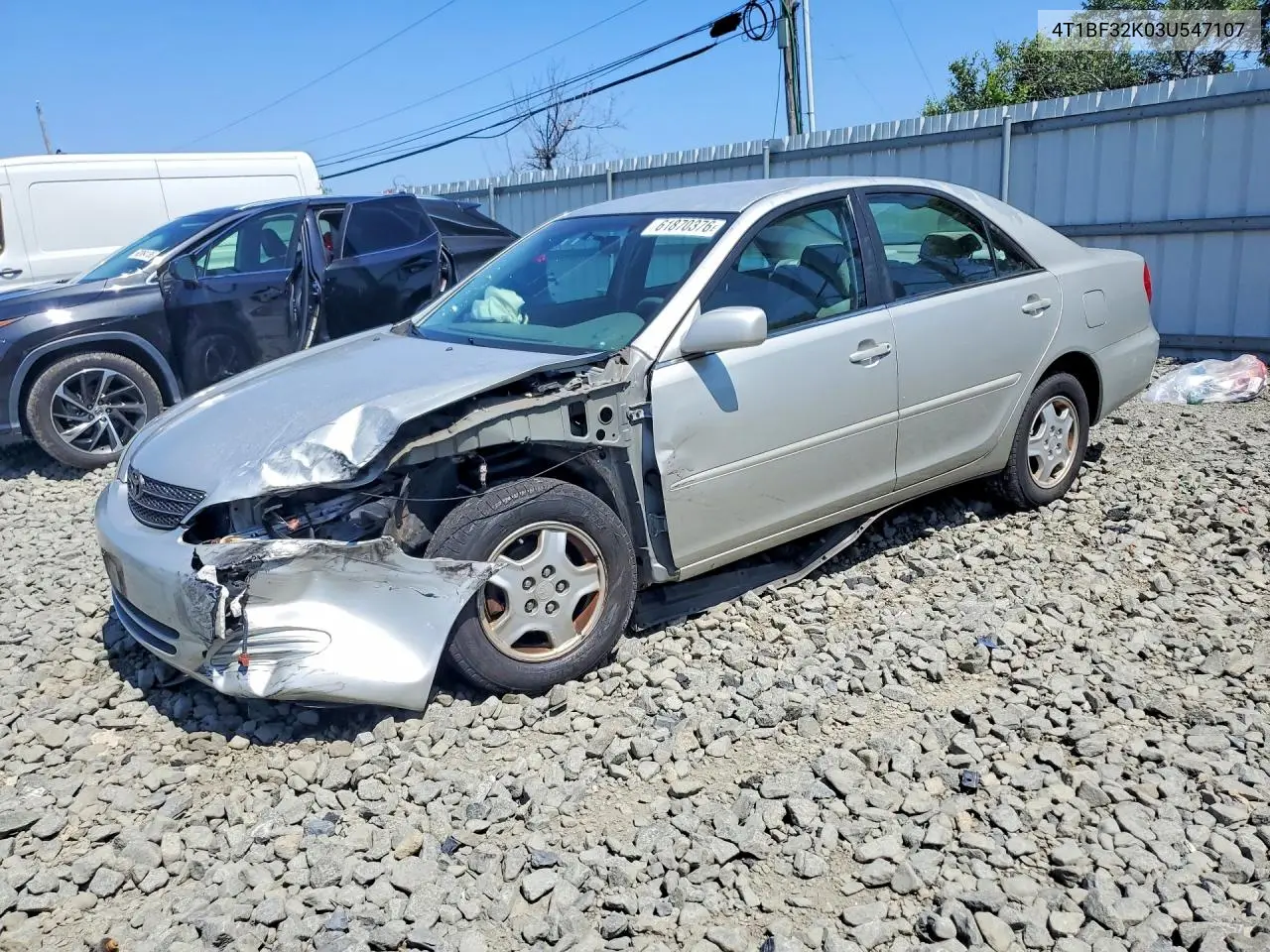 2003 Toyota Camry Le V6 VIN: 4T1BF32K03U547107 Lot: 61870376