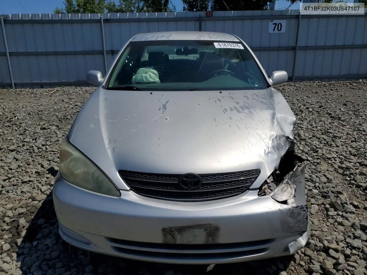2003 Toyota Camry Le V6 VIN: 4T1BF32K03U547107 Lot: 61870376