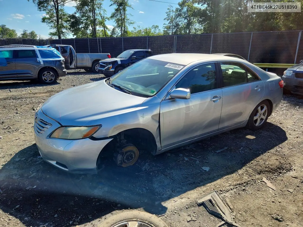 2007 Toyota Camry Le VIN: 4T1BE46K27U518393 Lot: 58703626