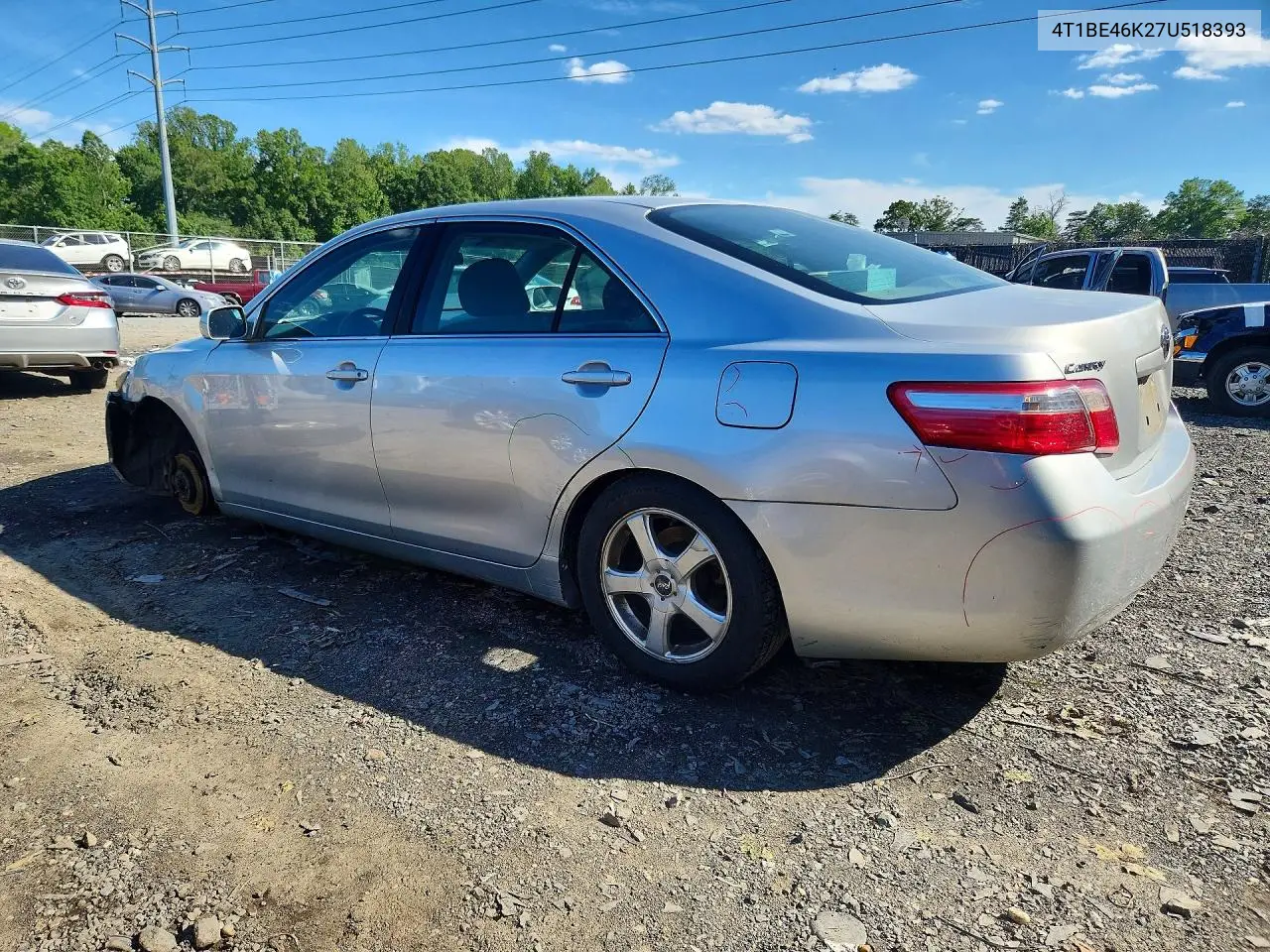 2007 Toyota Camry Le VIN: 4T1BE46K27U518393 Lot: 58703626